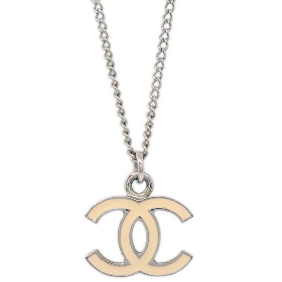 Chanel Chain Necklace Silver White 06V 144565 - Picture 1 of 8